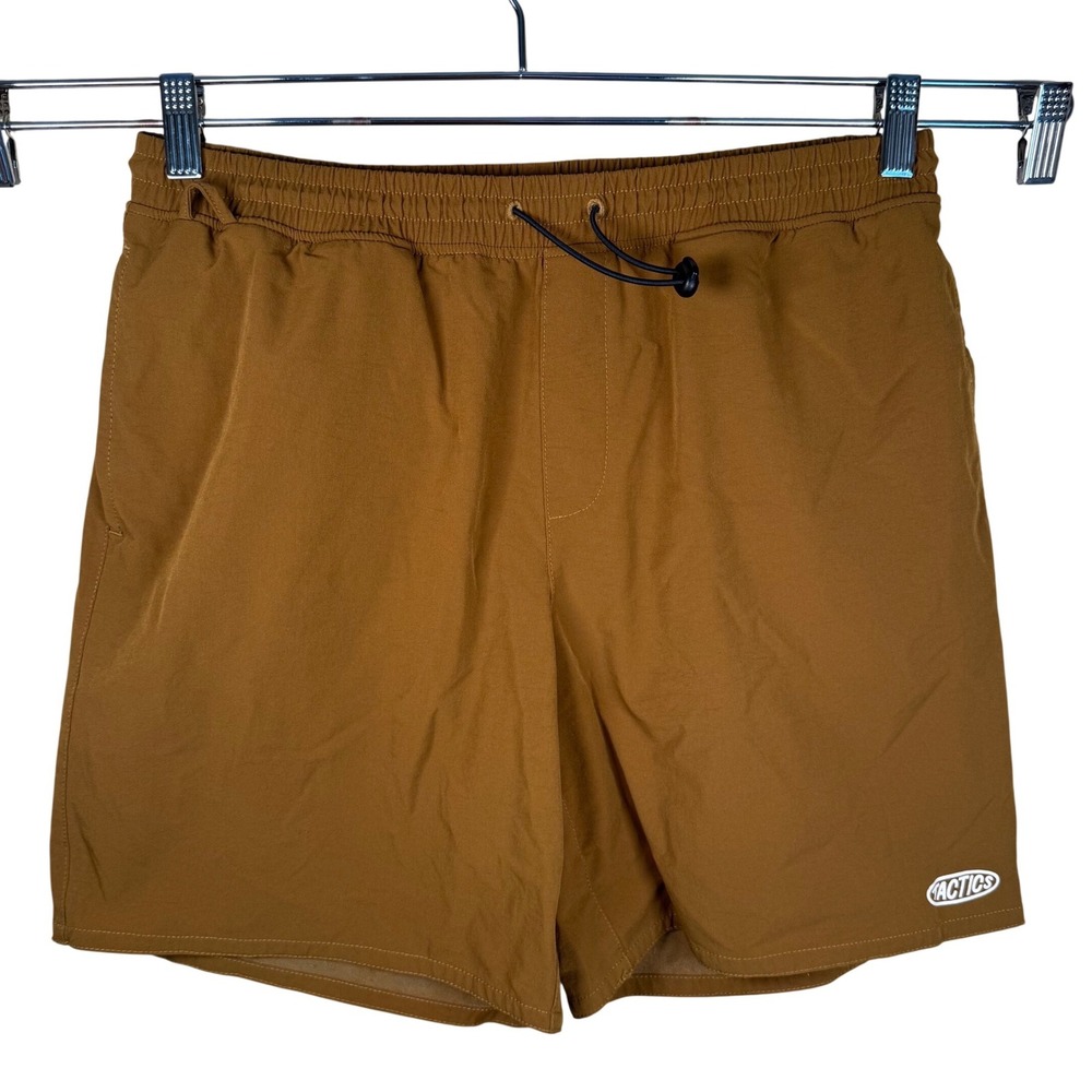Tactics Oval Logo Hybrid Shorts Mens Large Brown Skateboard Surf Quick Dry Beach